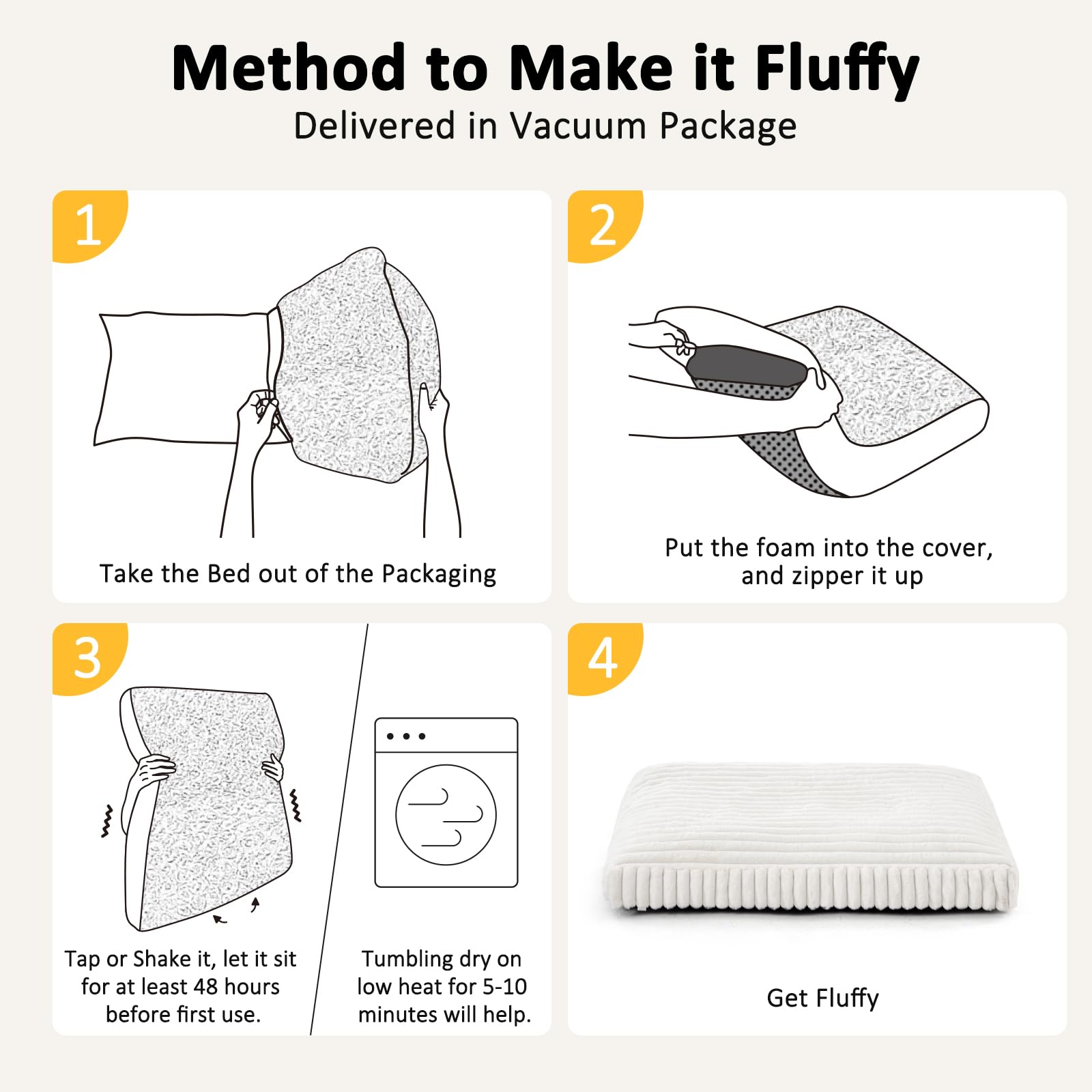 FURTIME dog bed-cosy-fluff-closeup reveals soft faux fur and plush feel.