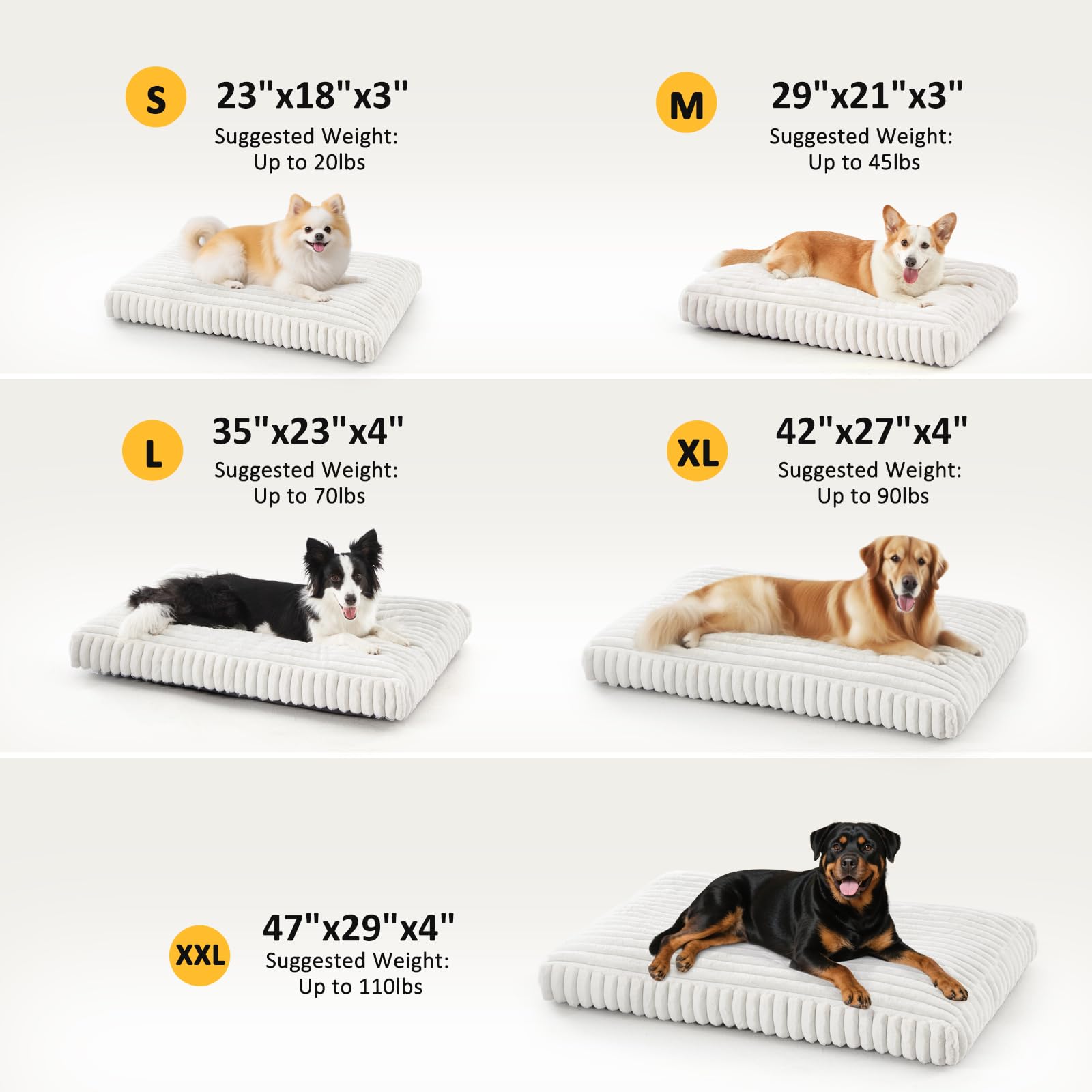FURTIME dog bed-cream-fabric focuses on soft inviting texture for snuggling.
