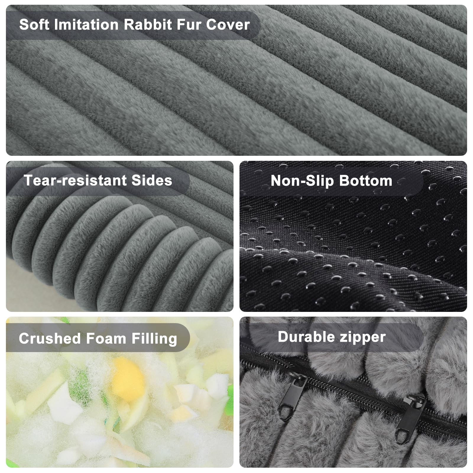 FURTIME grey fabric texture closeup conveying warm inviting feel