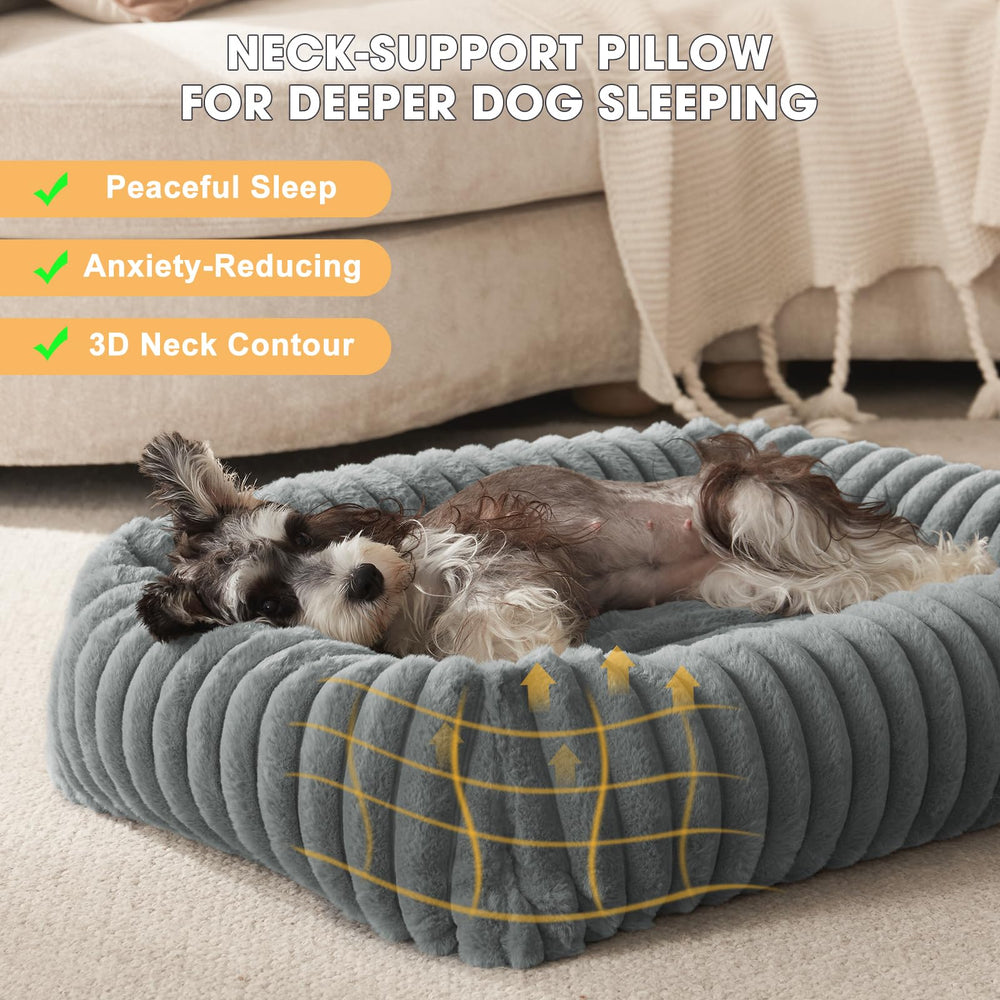 FURTIME large dog bed side view highlighting raised edges and cozy containment