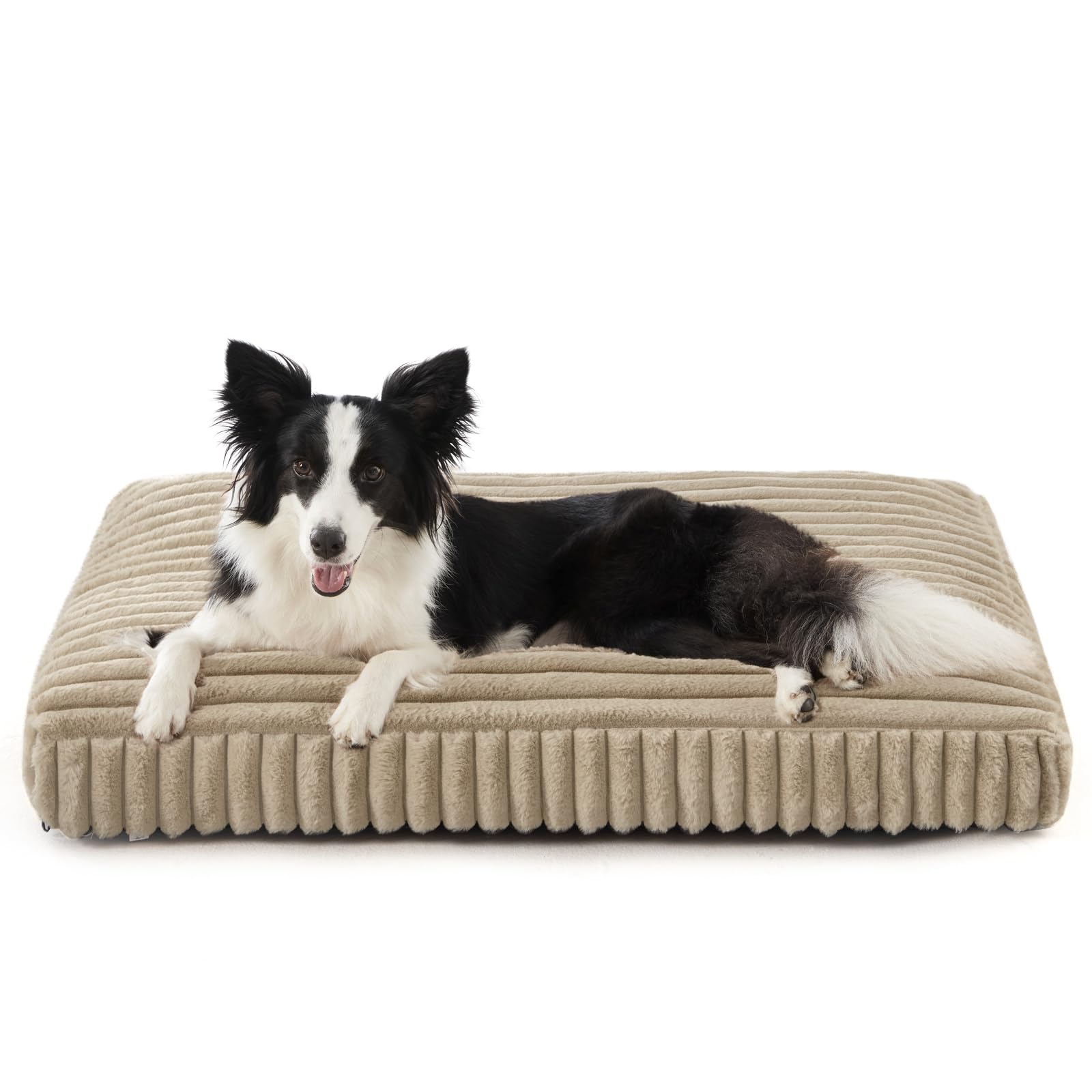 FURTIME large dog bed top-view in beige offers cozy lounging for year-round warmth
