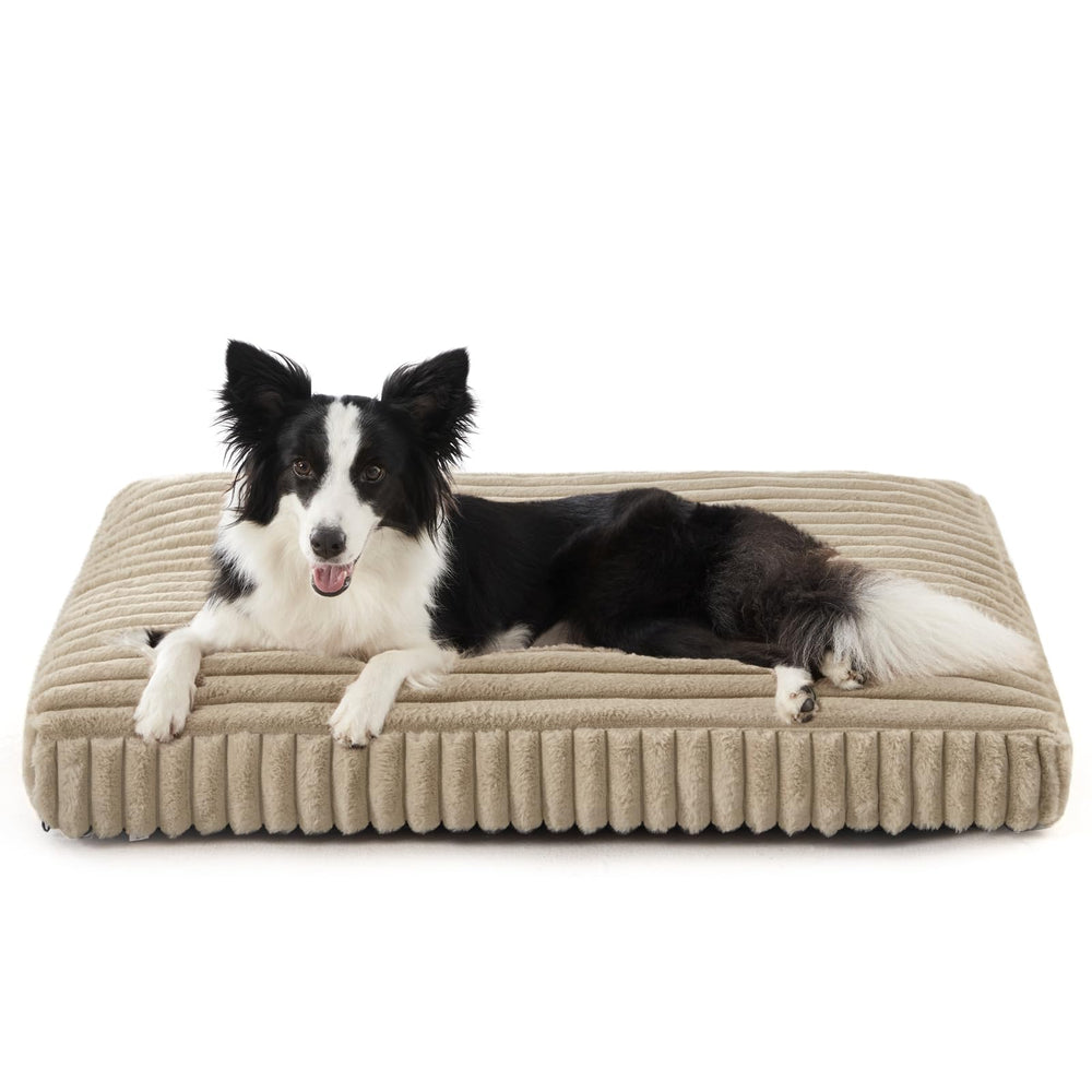 FURTIME large dog bed top-view in beige offers cozy lounging for year-round warmth