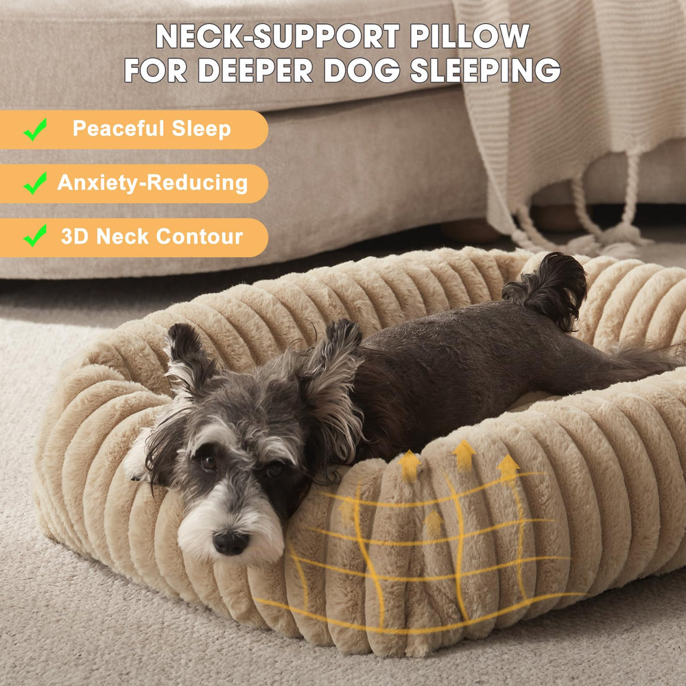 FURTIME dog bed removable cover closeup showcases easy cleaning and long lasting fabric