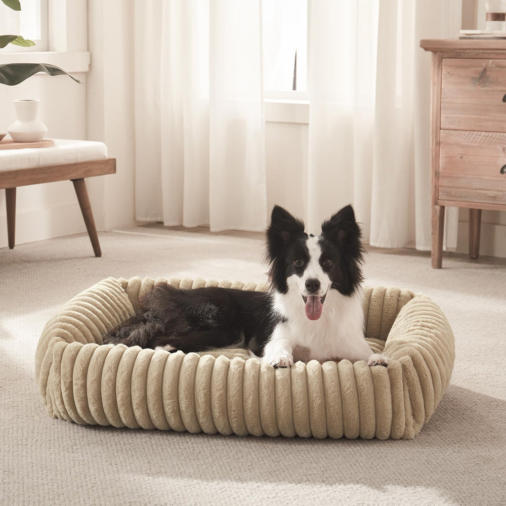 FURTIME small dog bed size chart closeup shows 20x19x6 inches
