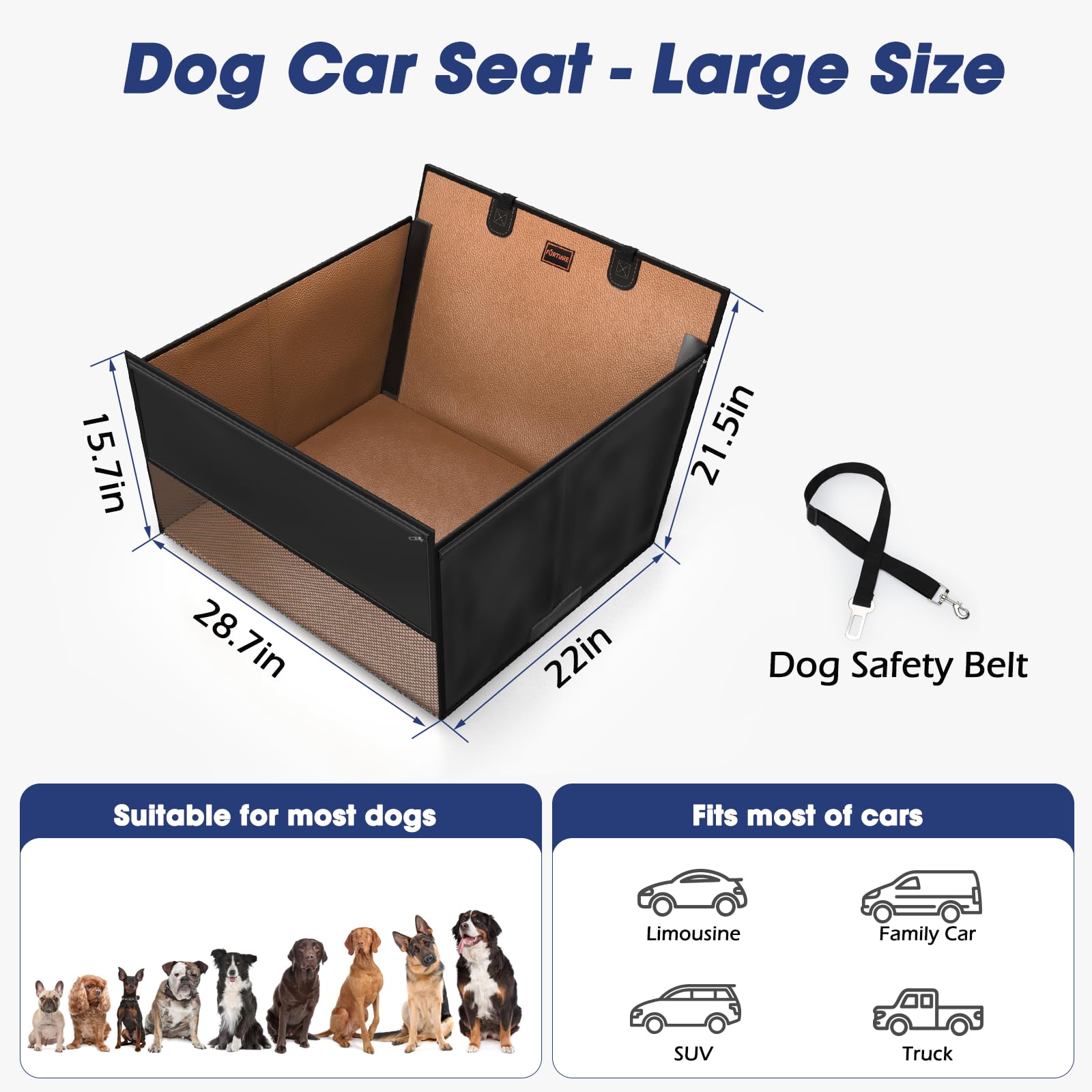 FURTIME anti-scratch surface protects car seats from claws.