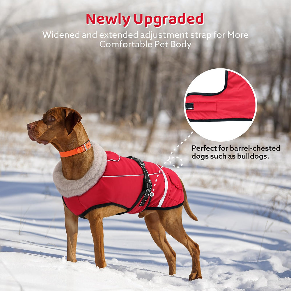 FURTIME dog coat-harness-leash-attachment enables secure, hassle-free walks.