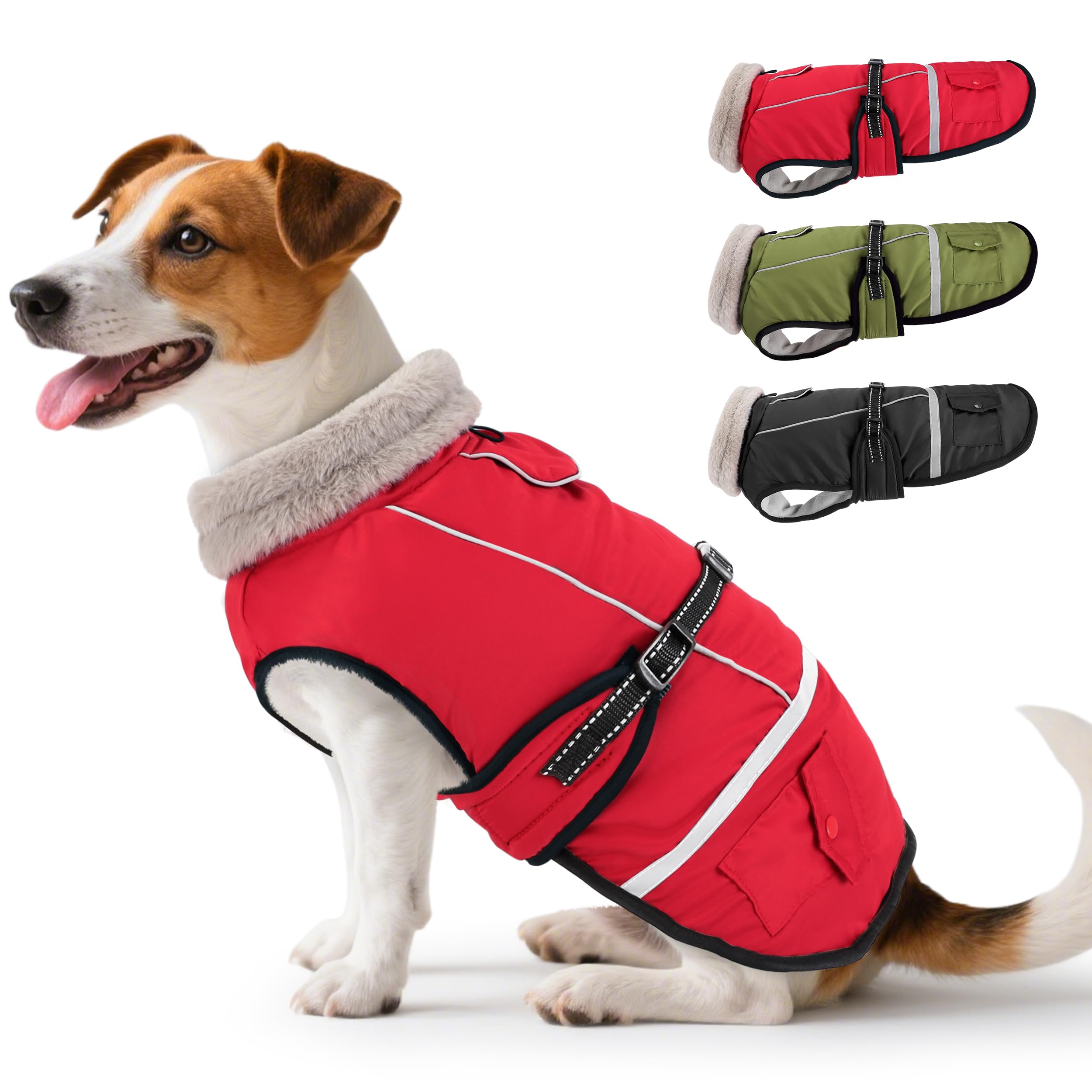 FURTIME dog coat-warm-winter-jacket keeps dogs cozy on cold walks.