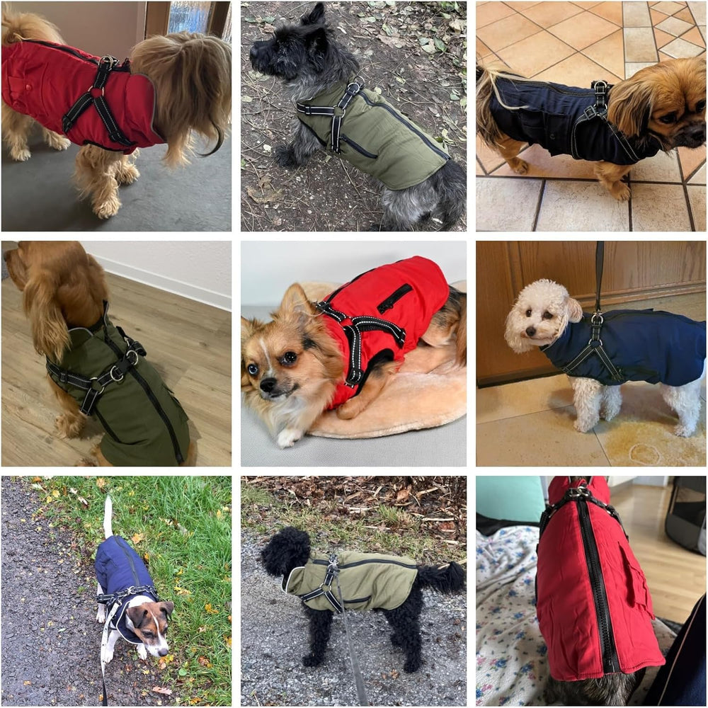 FURTIME dog winter coat with reflective safety strips for enhanced visibility.