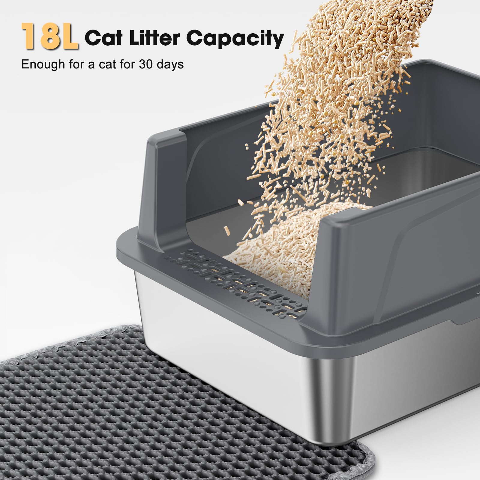 FURTIME easy-clean surface demonstrates quick waste rinsing and maintenance.