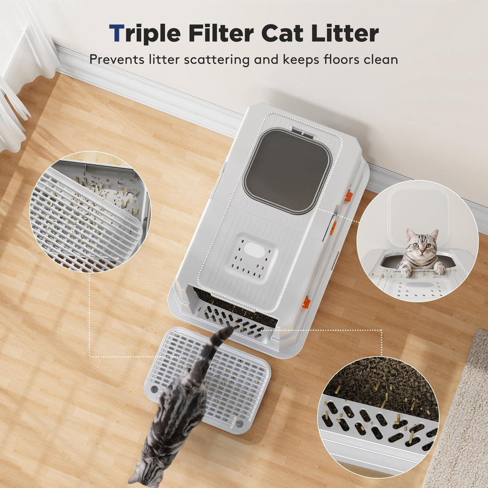 FURTIME front-entry design supports easy access for aging cats.