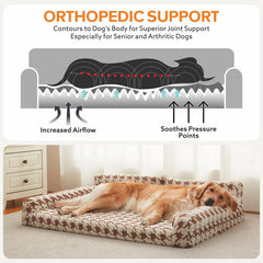 FURTIME large-dog-bed-headrest-bolsters provide neck and head support.