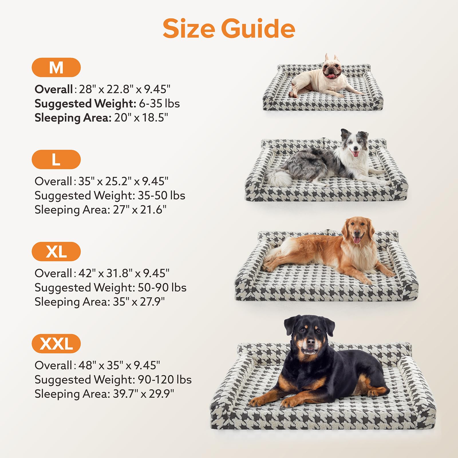 FURTIME medidas cama-perro-xl: ideal para razas grandes o perros mayores.