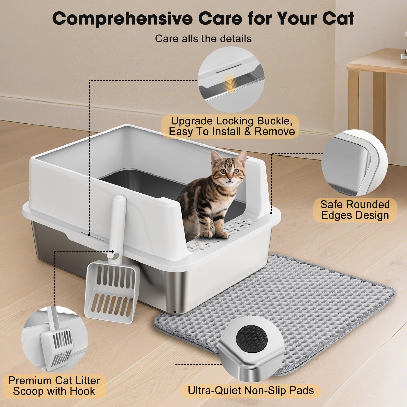 FURTIME non-stick rust-proof interior surface easy to wipe down after use