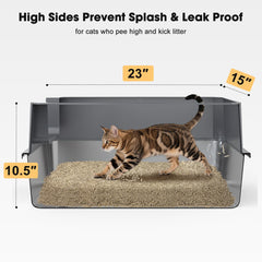 FURTIME litter box with non-stick surface for easy cleaning