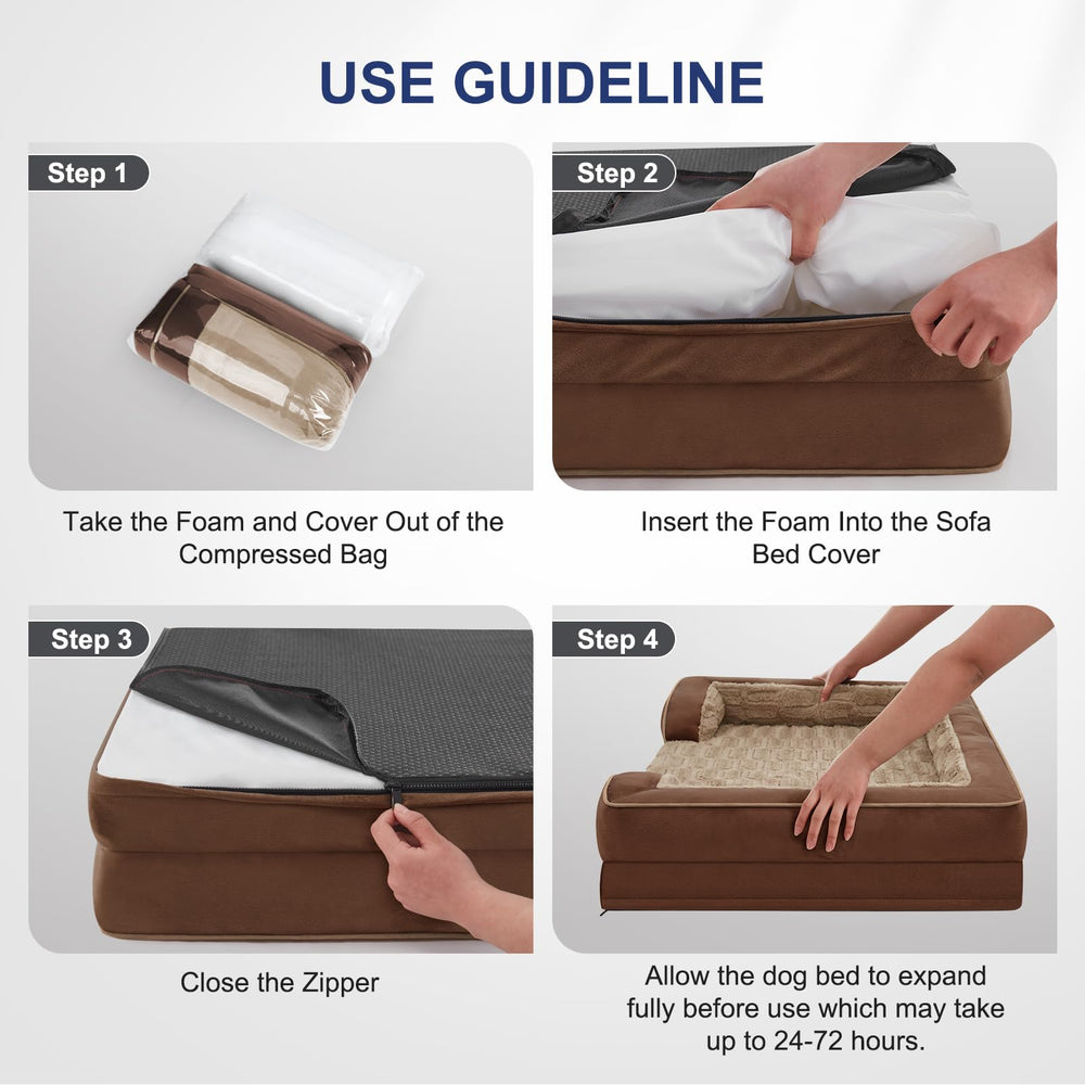 FURTIME bed features non-slip bottom to keep it in place on slick floors