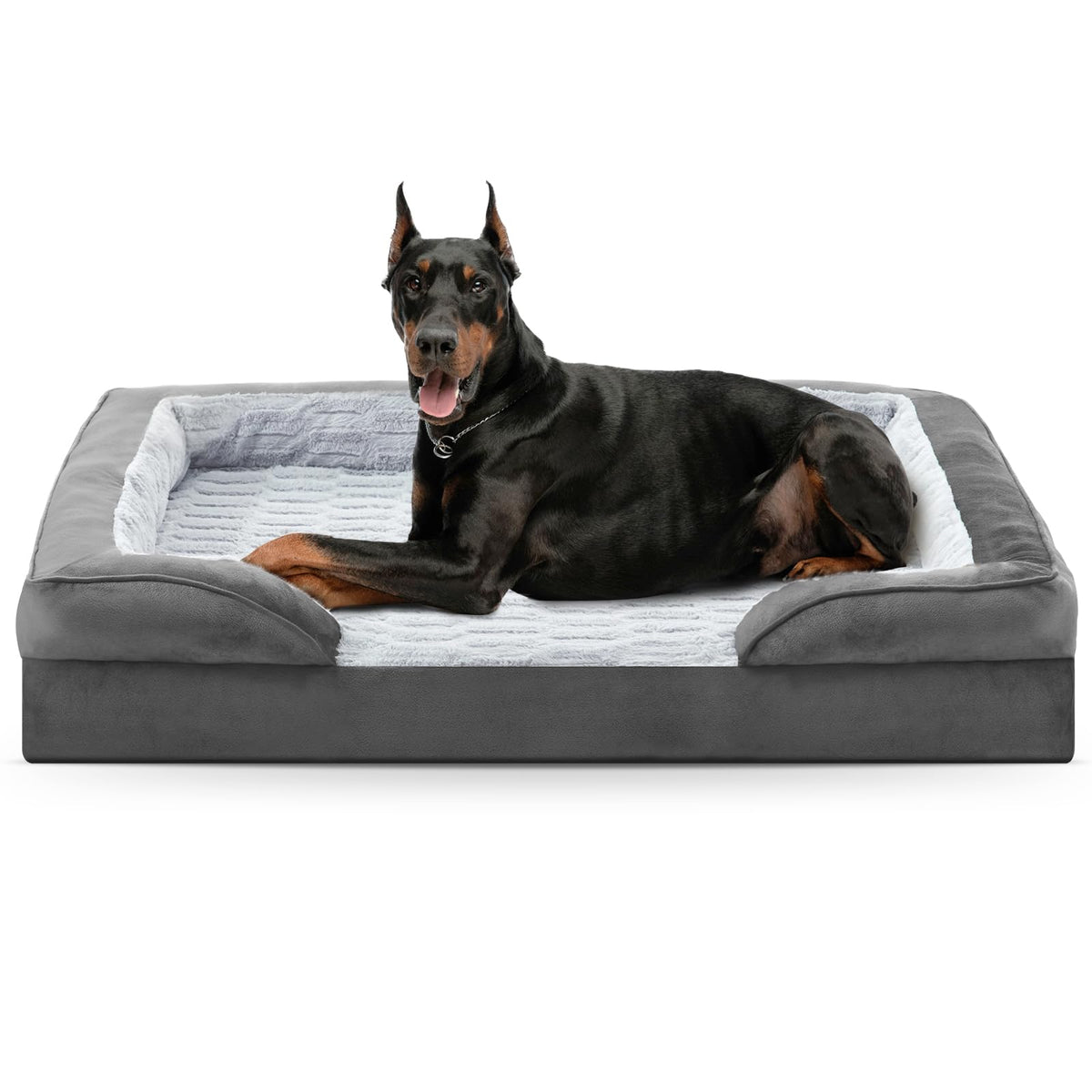 FURTIME orthopedic bed XL high-density egg foam close-up showing joint support for large dogs.
