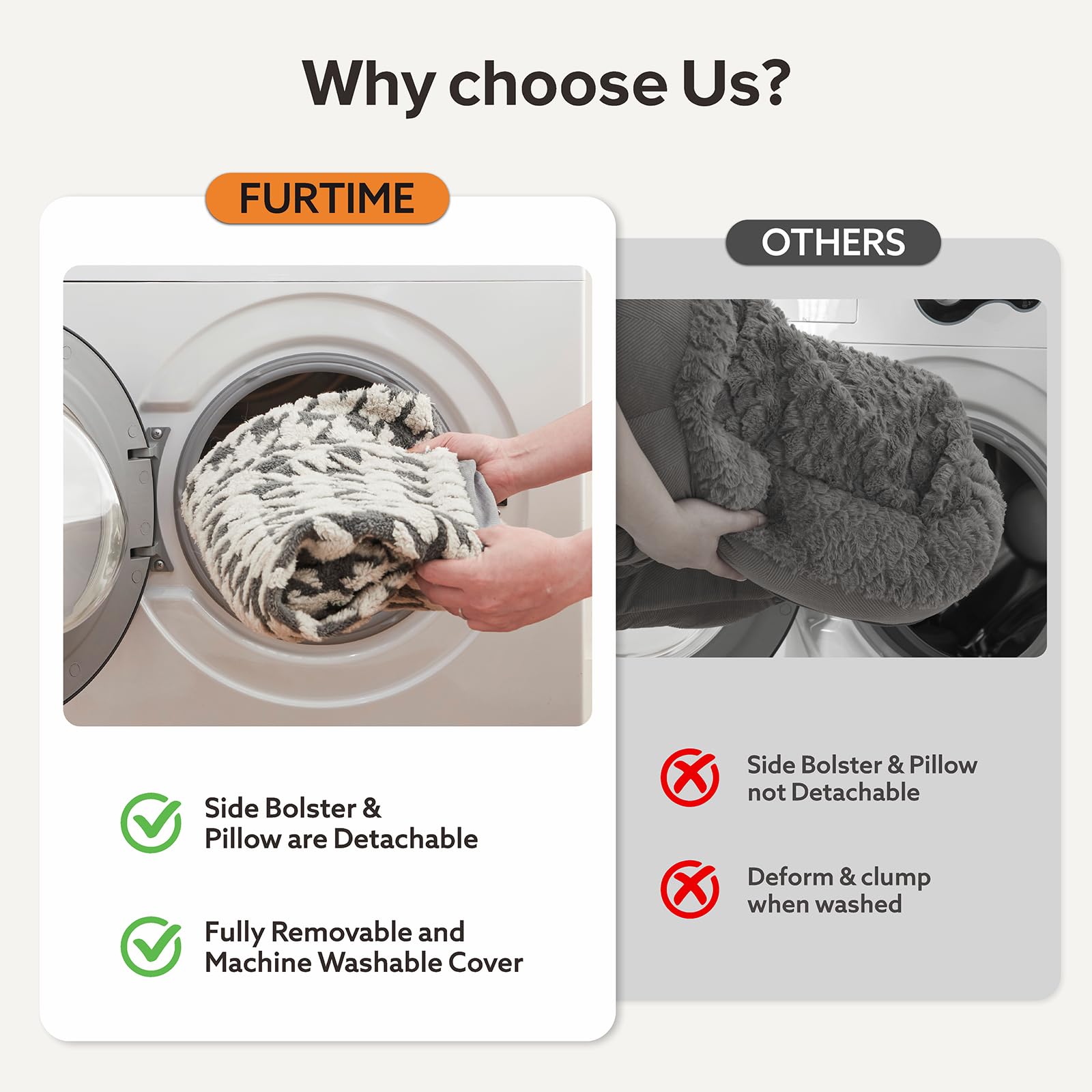 FURTIME bed bottom features non-slip material to prevent sliding.