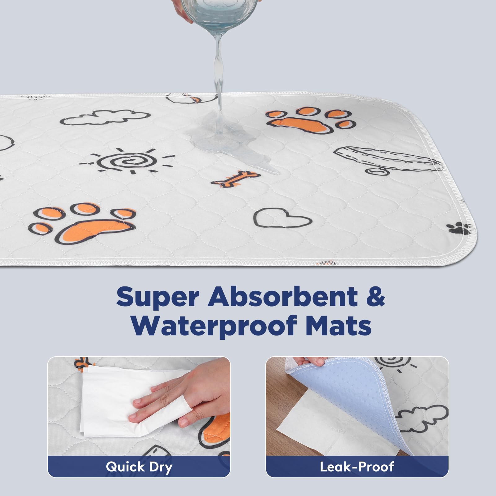 FURTIME 4-layer puppy pad reduces odors while keeping floors dry.