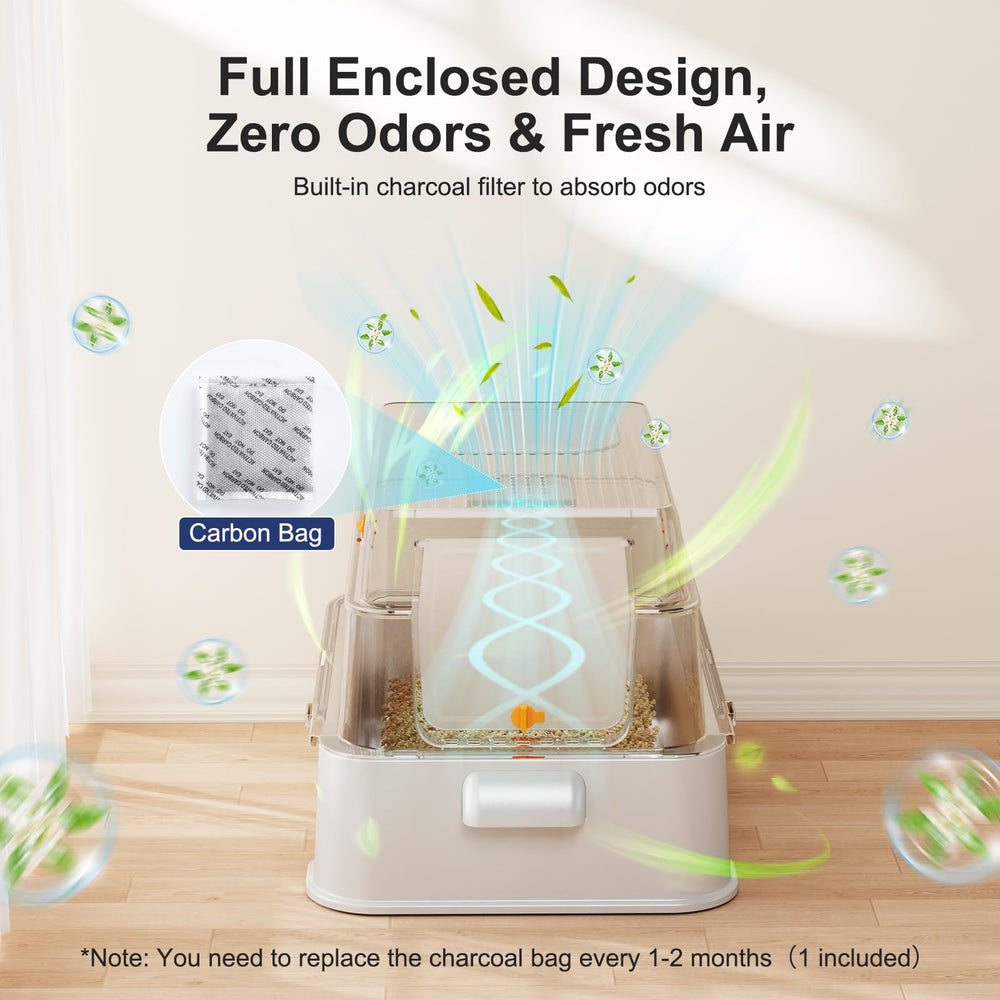 FURTIME enclosed-lid design helps contain odors and spills