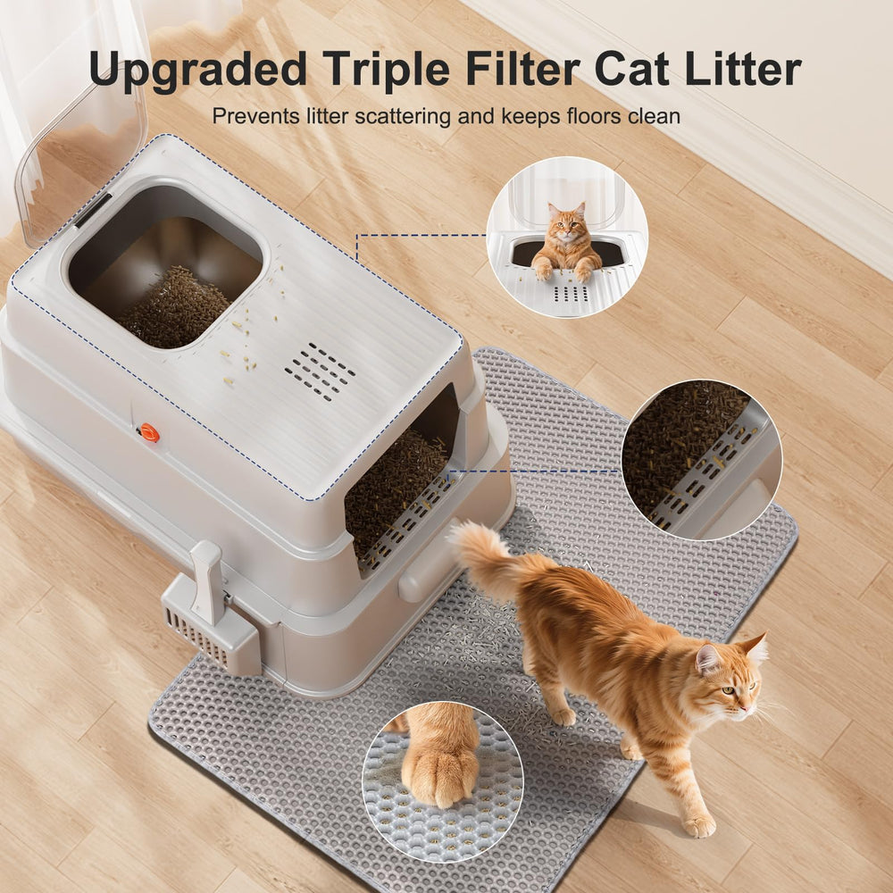 FURTIME large-capacity box fits big cats up to 25 lbs comfortably