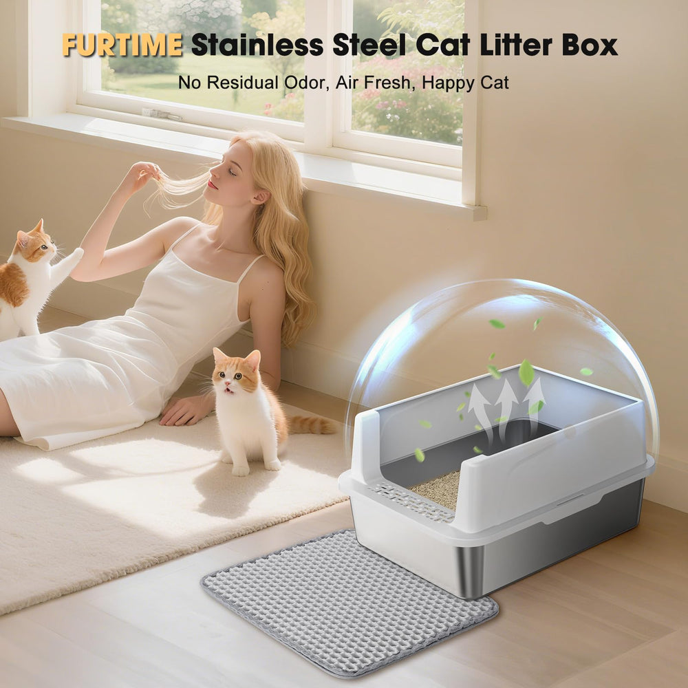 FURTIME two-size option graphic illustrating S and L for kittens and adults