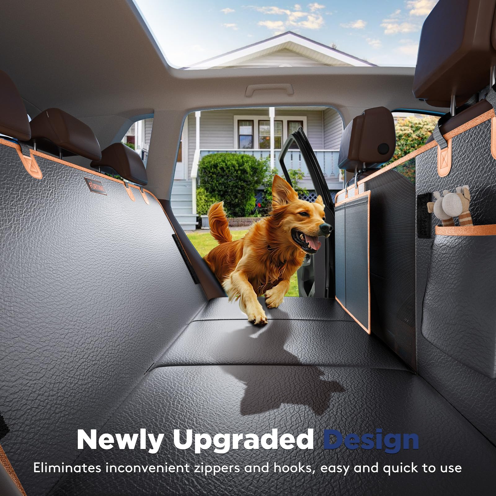 FURTIME waterproof, scratch-resistant surface protects car seats and cleans easily.