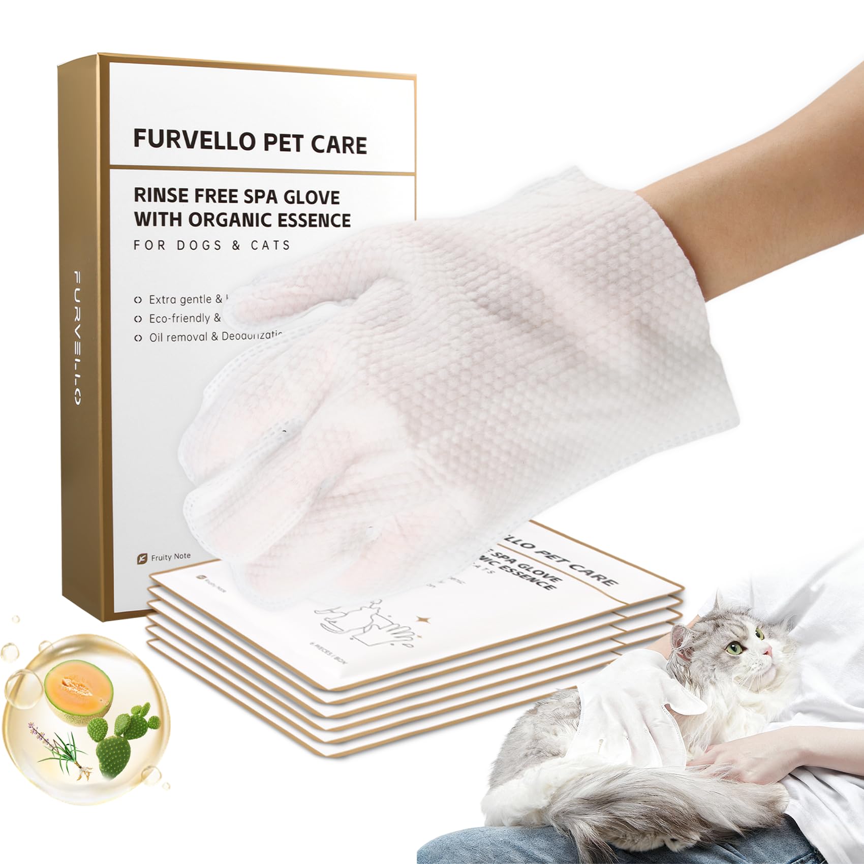 FURVELLO glove wipes pack for quick, rinse-free cleaning on the go.