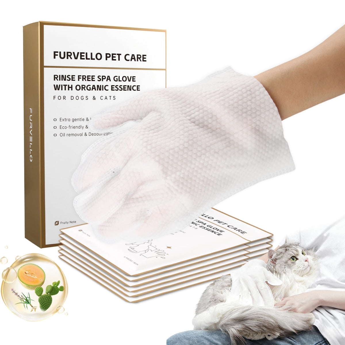 FURVELLO glove wipes pack for quick, rinse-free cleaning on the go.