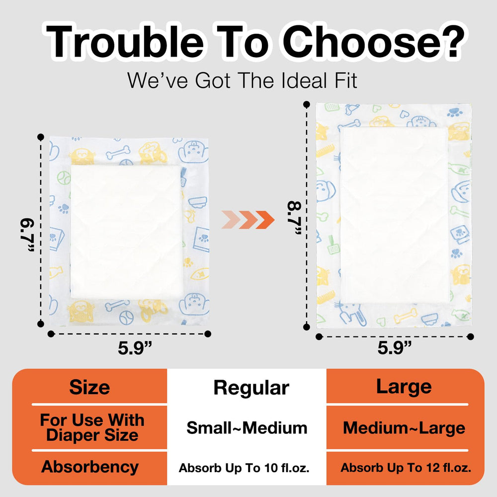 FurVeluxia dog diaper liners easy change design emphasizes quick replacements.