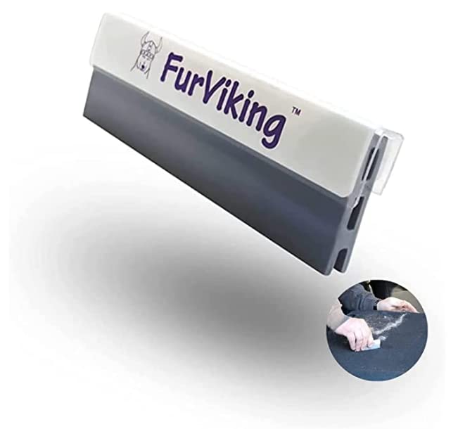 Furviking Sofa Fabric Cleaner lifting pet hair on couch fabric.