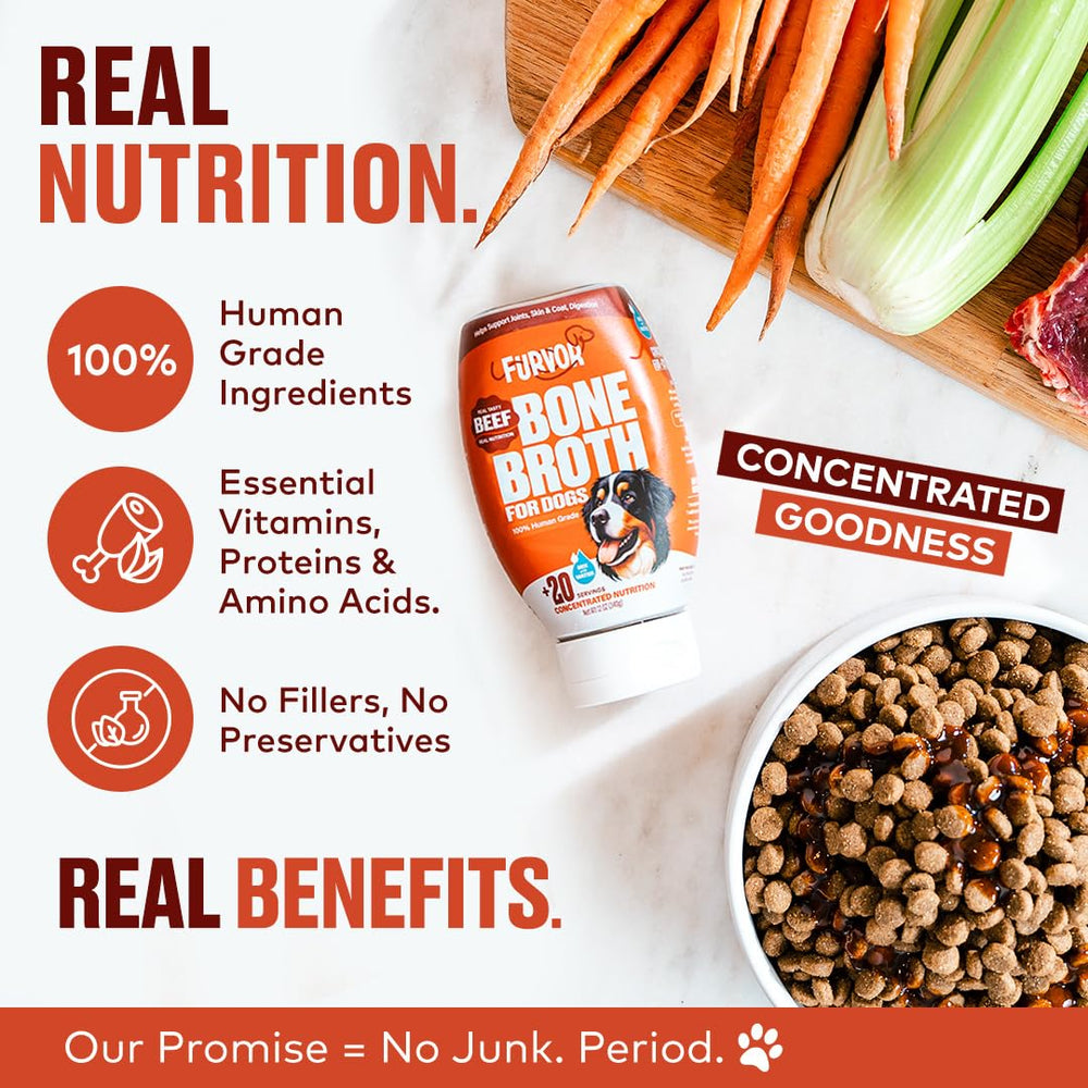 Furvor beef bone broth concentrate glass serve shows easy pouring and hydration