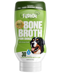 Furvor Beef Mobility Bone Broth bottle shows premium hydration for dogs