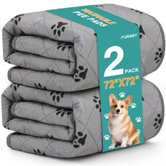 FURWEY 2Pack extra large pee pad top view highlights soft surface and high absorbency.