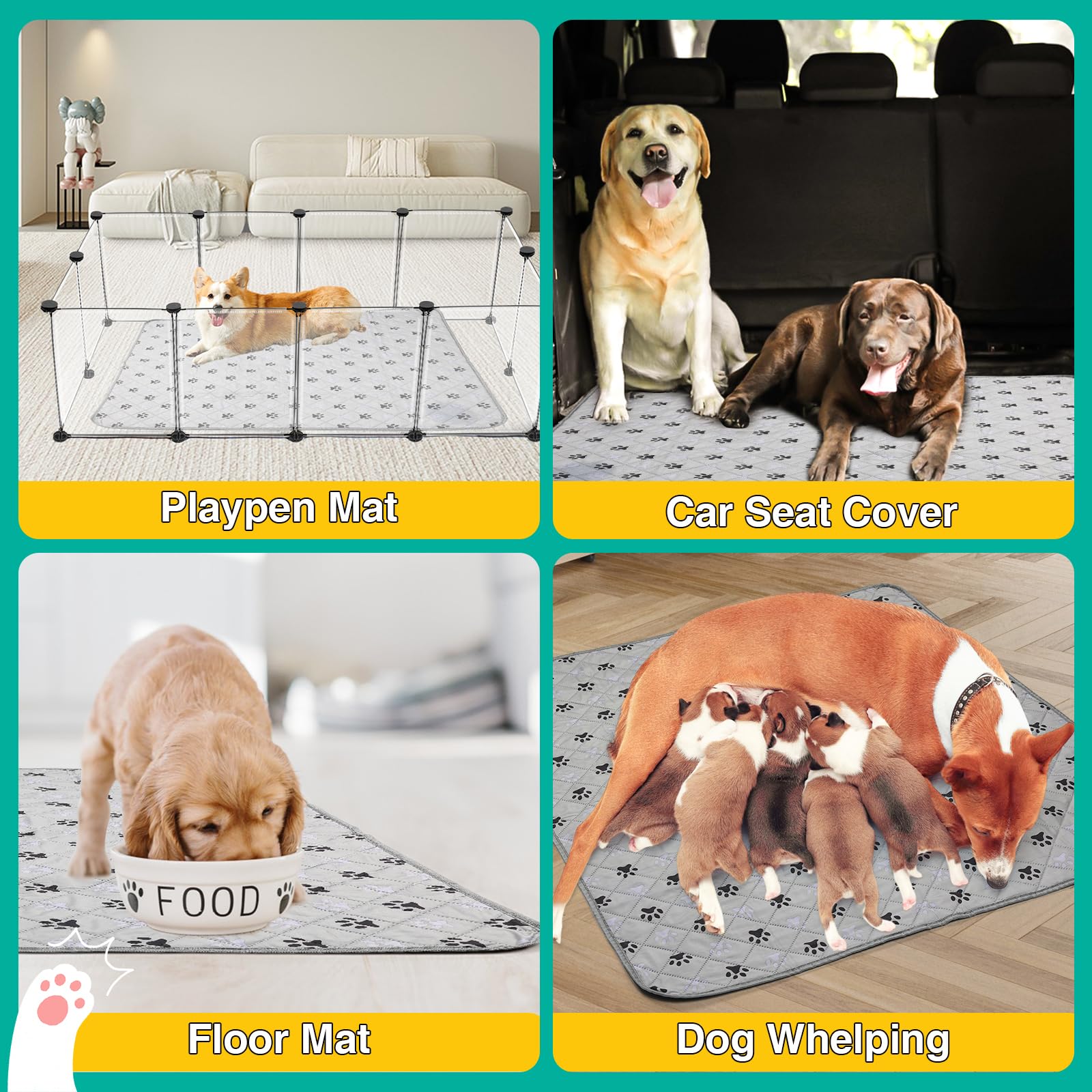 FURWEY travel friendly pee pad protects car interiors during trips.