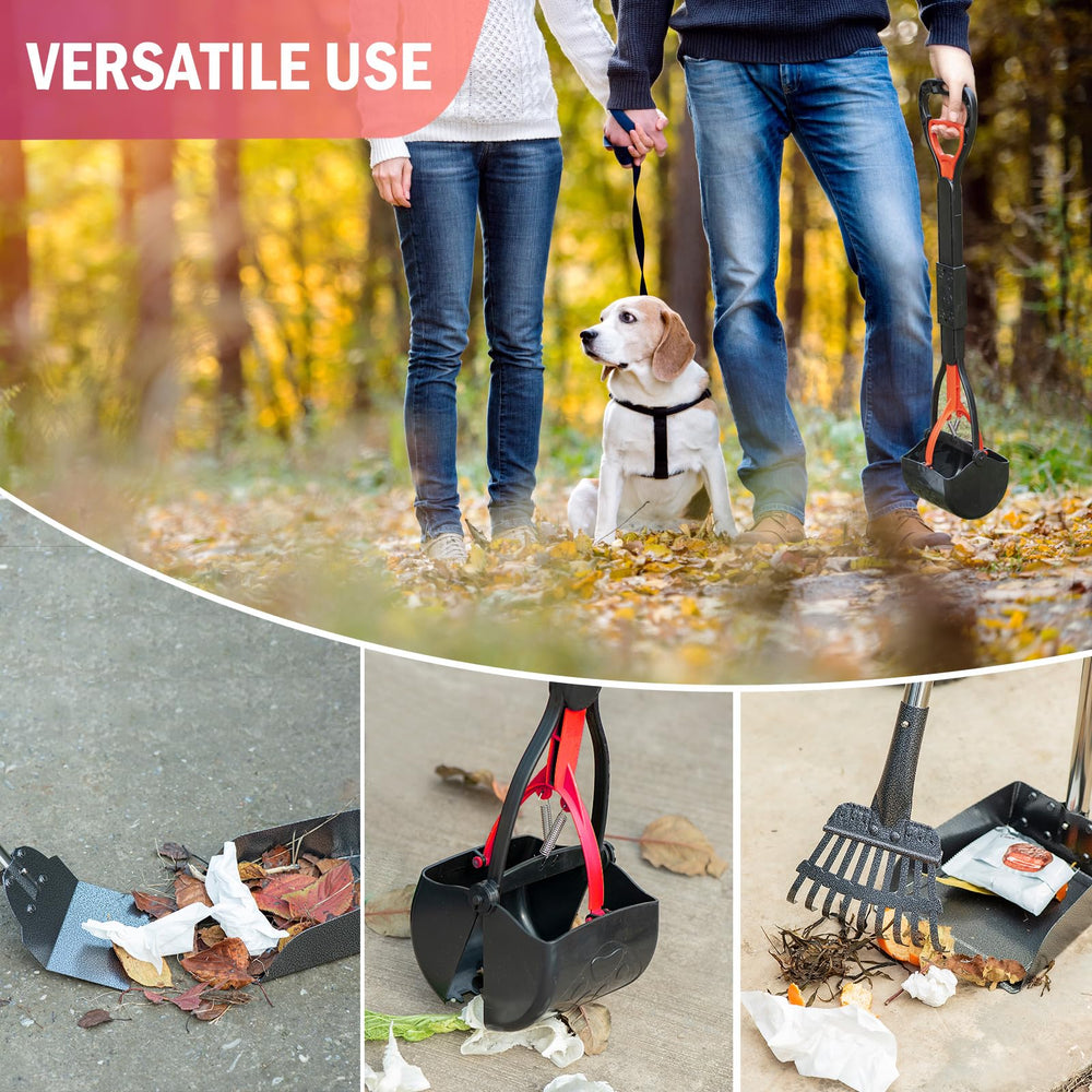FUSBUNTY 38-inch handle enables comfortable upright cleanup in the yard