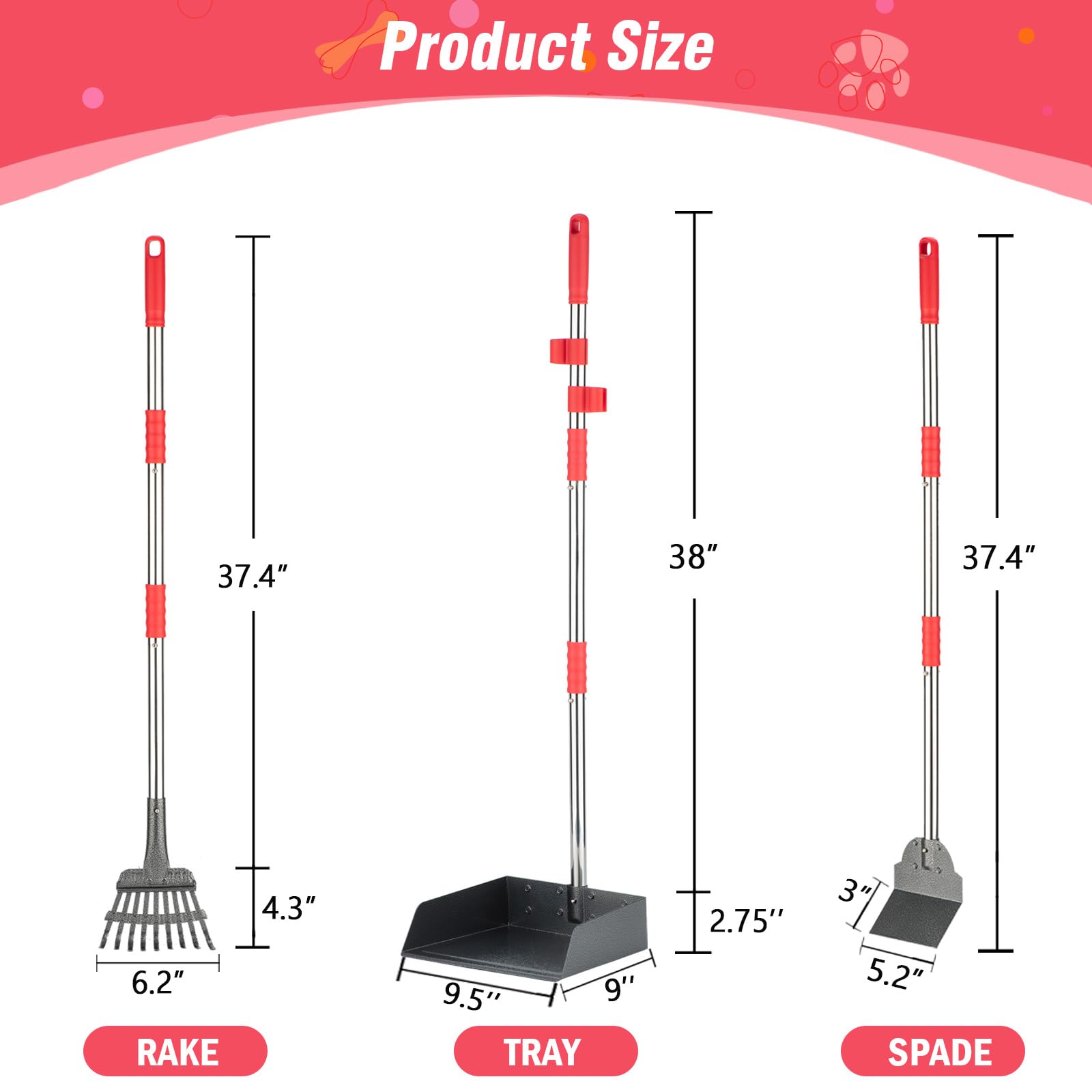 FUSBUNTY adjustable-handle design reduces bending during outdoor cleanup.