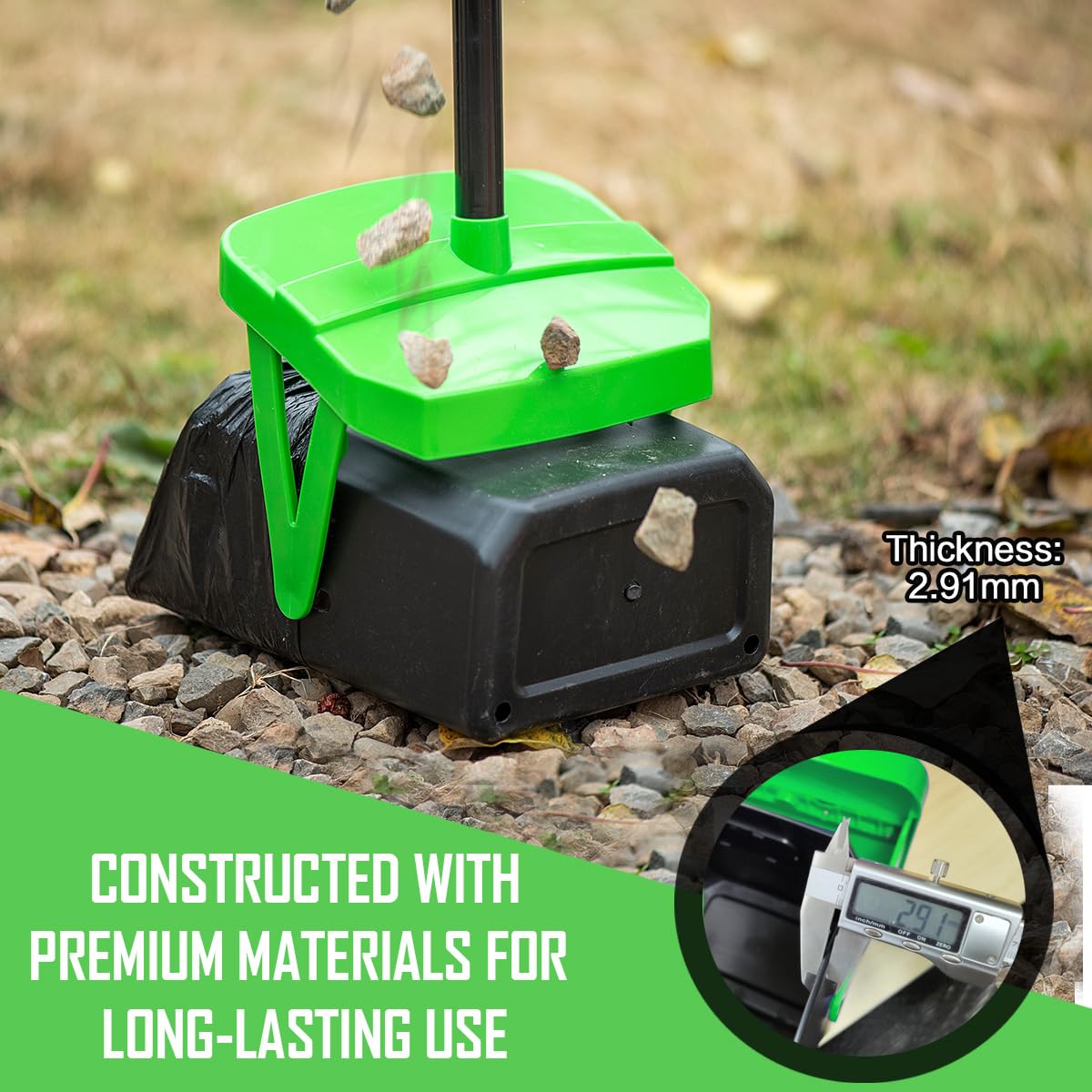 FUSBUNTY extended 36.6-inch handle promotes upright posture