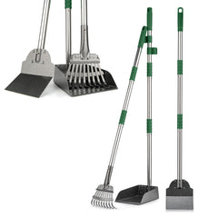 Fusbunty Pooper Scooper with long handle enables comfortable standing cleanup.