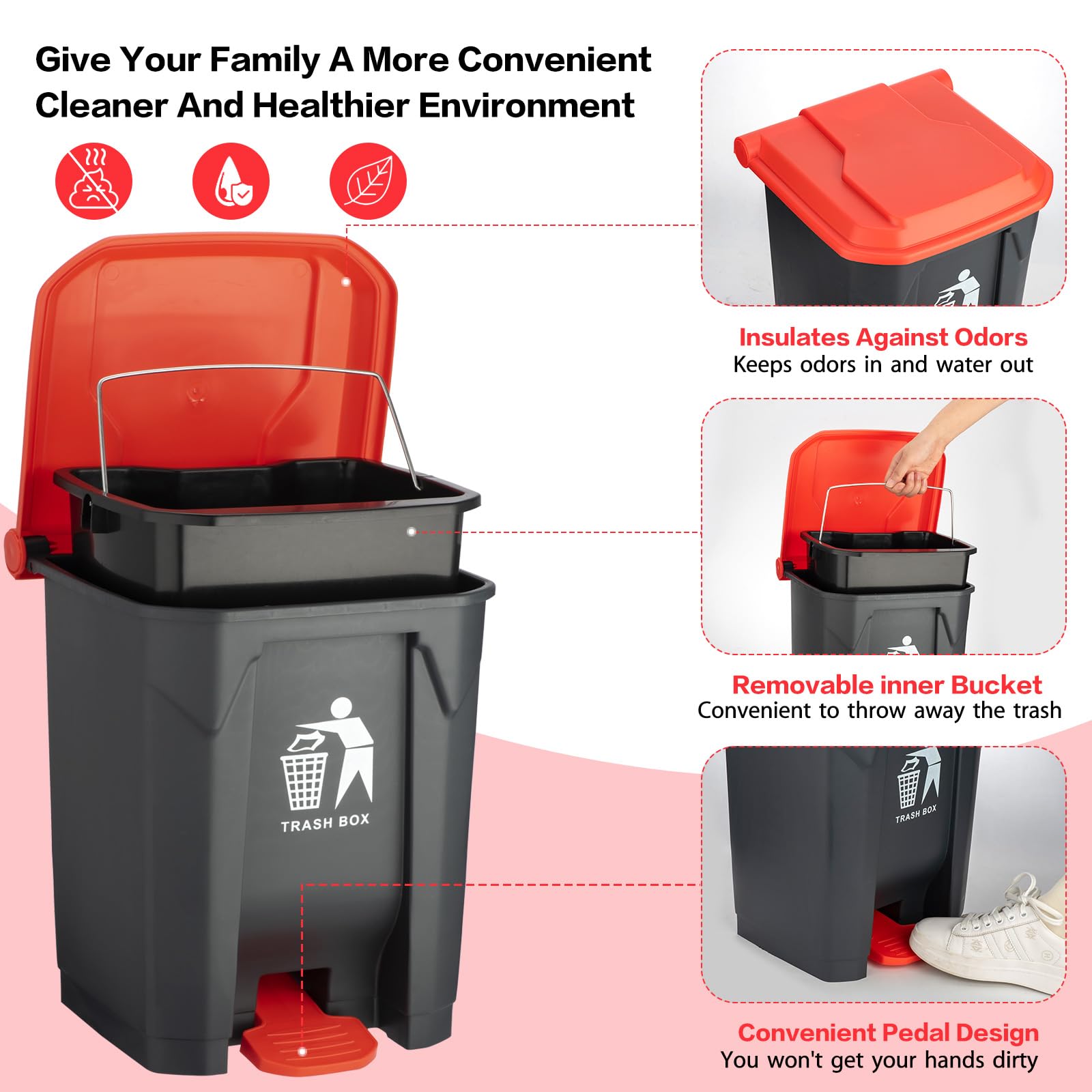 FUSBUNTY removable inner bucket simplifies emptying after outdoor use