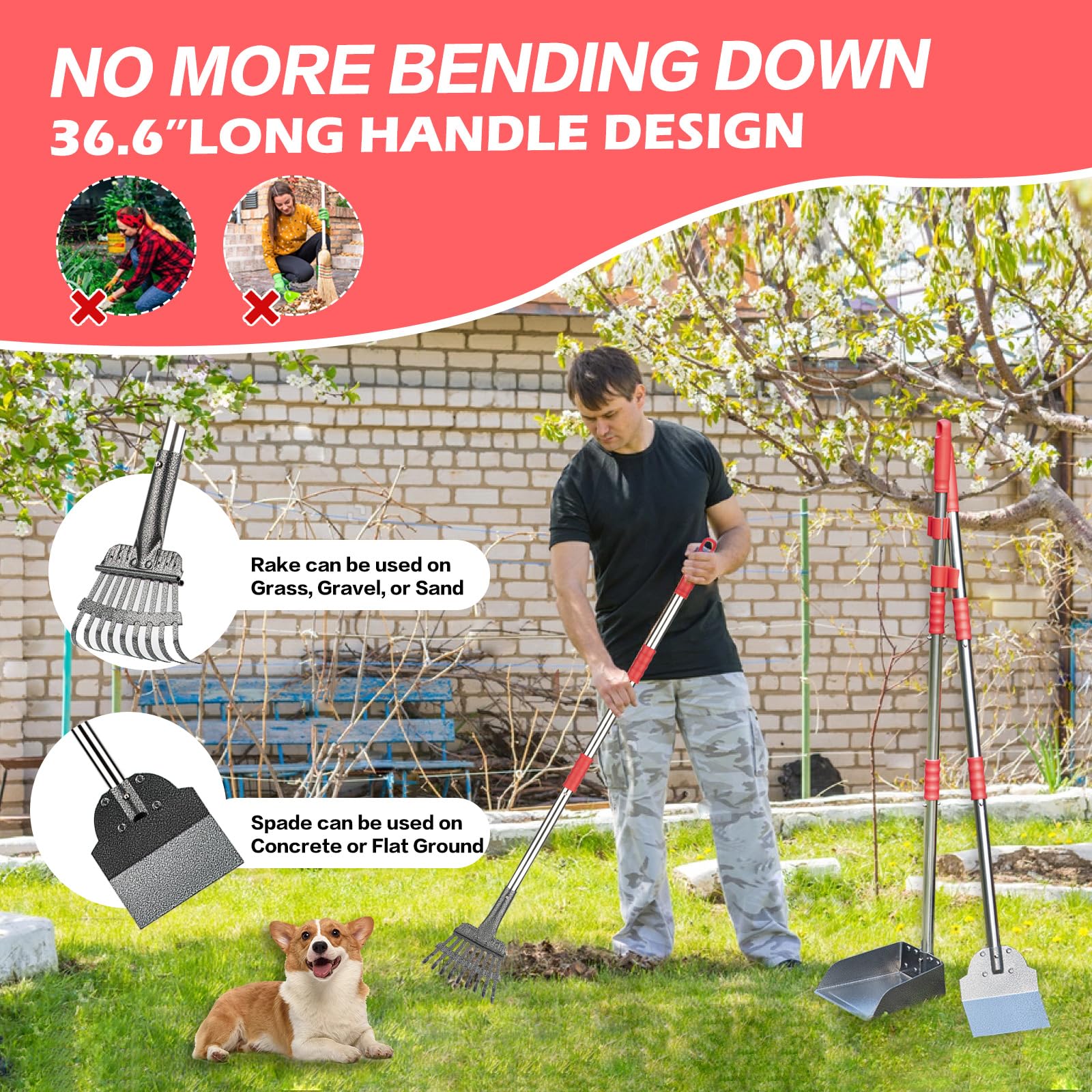 FUSBUNTY stainless steel construction ensures durable yard waste cleanup