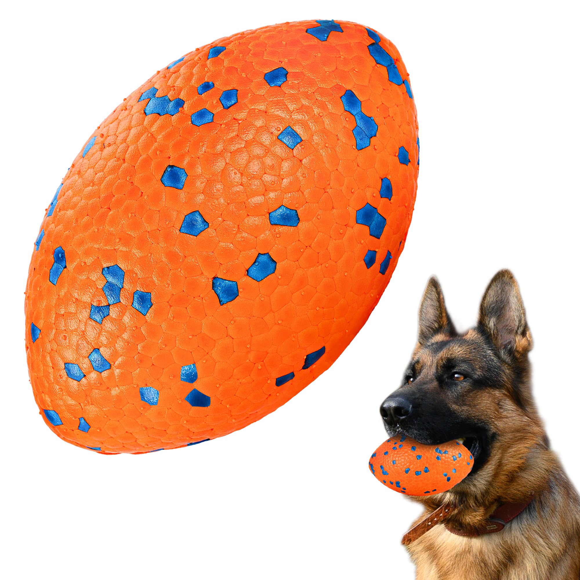 FUSOTO dog football toy 5.5-inch orange improves indoor/outdoor play and training drills.