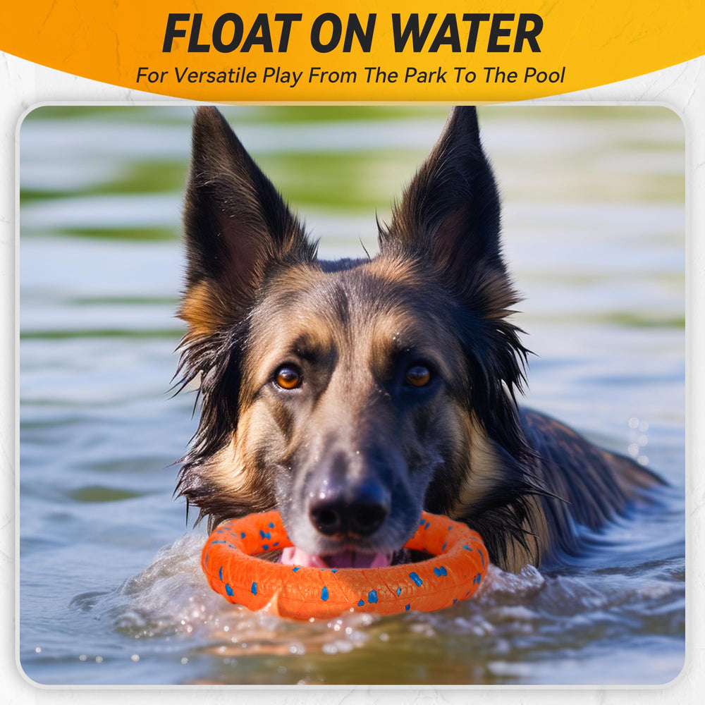 FUSOTO bright orange visual stimulation helps dogs spot the ring quickly.