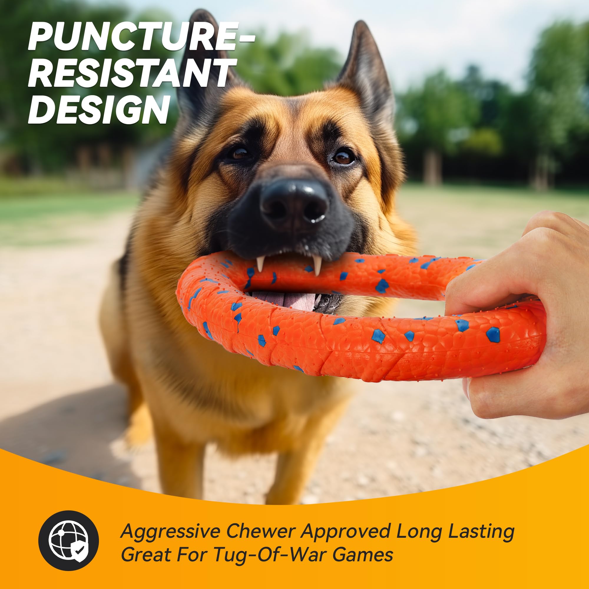 FUSOTO E-TPU dog ring toy durability during vigorous tug sessions.