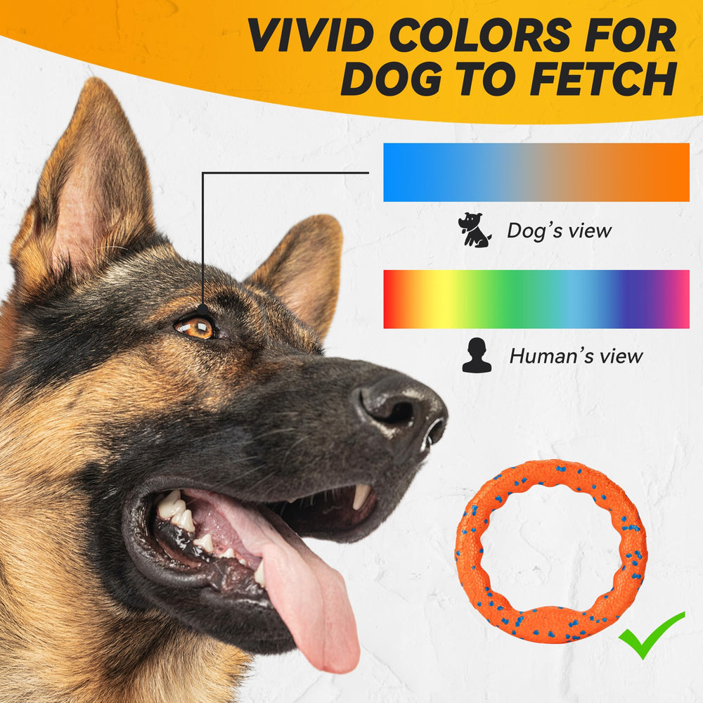 FUSOTO dog ring toy textured surface improves grip and gentle chewing sensation.