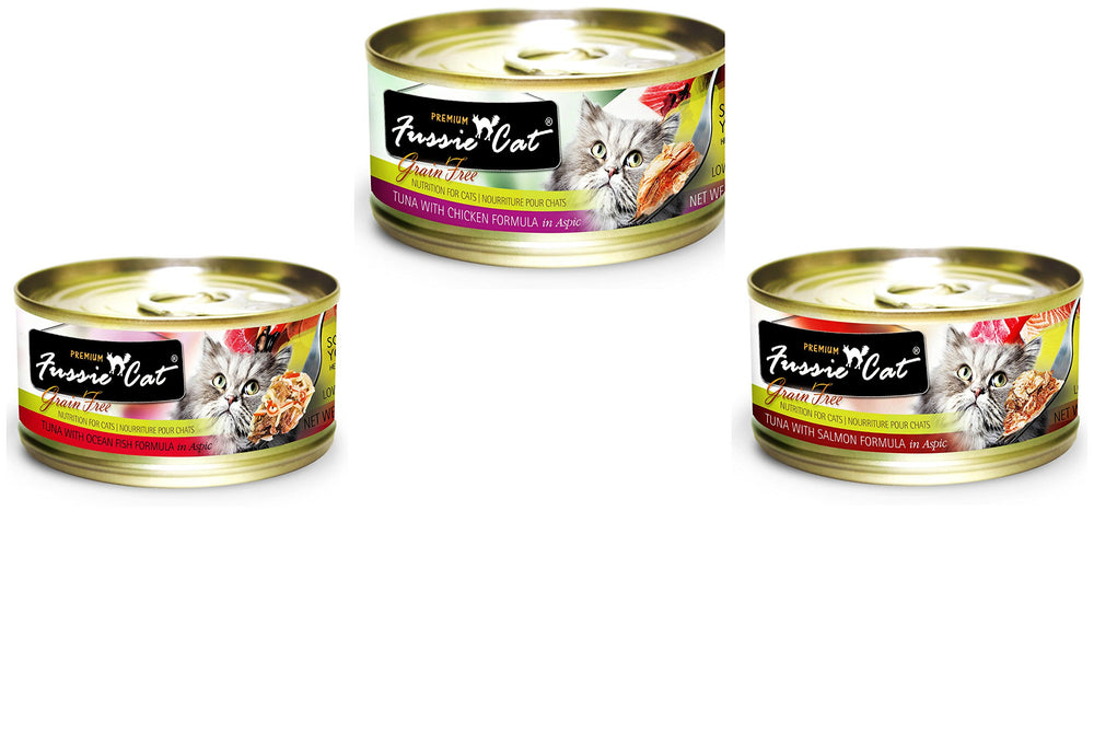 Fussie Cat 3-flavor variety pack image, convenient daily choice