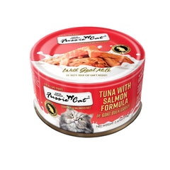 Fussie Cat bundle 24 cans with goat milk gravy showing bulk pack for easy feeding.