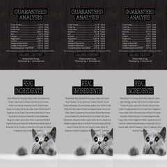 Fussie Cat wet food highlights boneless chicken as the first ingredient.