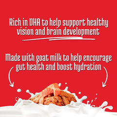 Fussie Cat goat milk gravy close-up highlighting creamy texture and aroma.