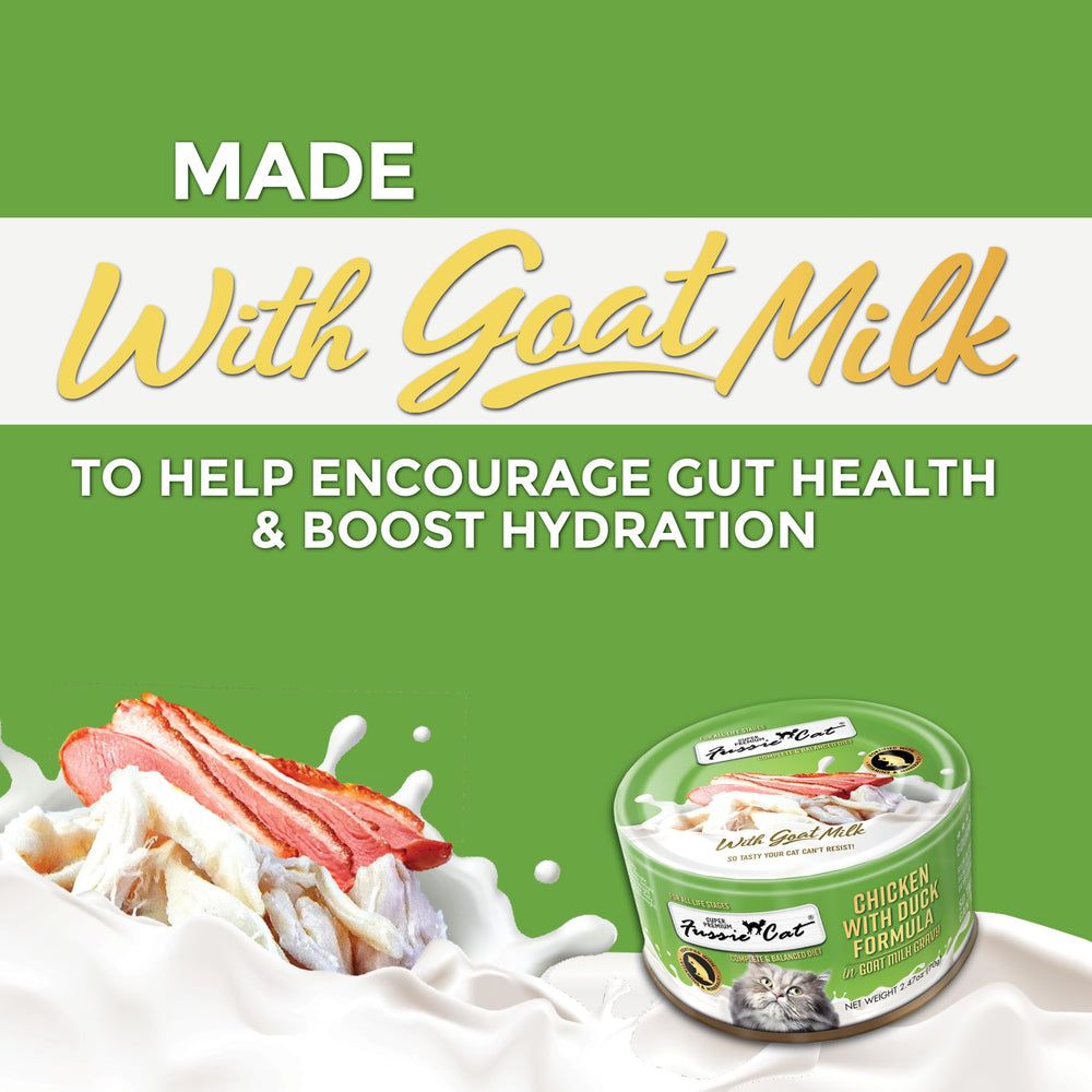 Fussie Cat high-moisture-content image communicates hydration-friendly meals.