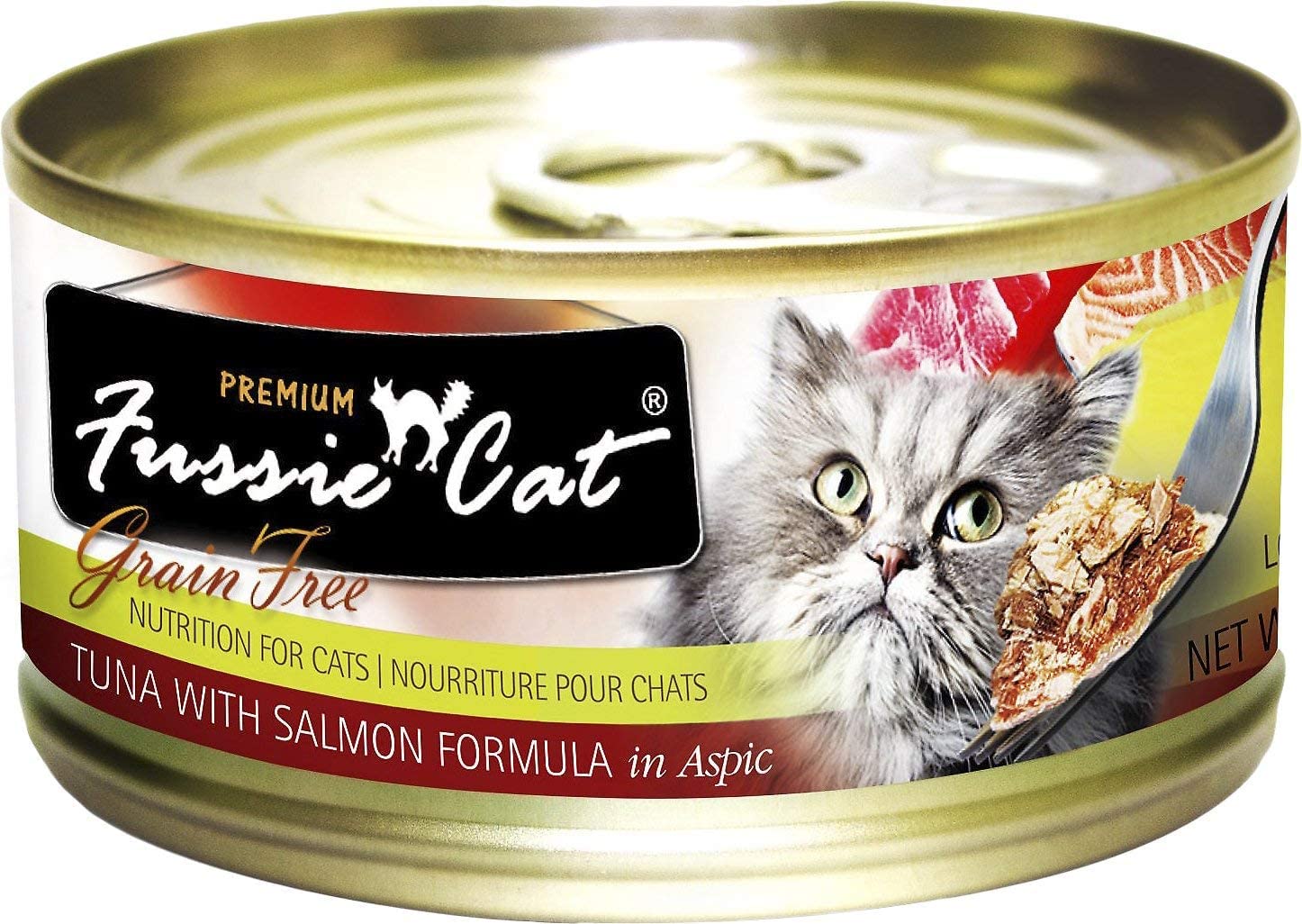 Fussie Cat Premium variety pack flavors in bowls, ideal for picky eaters.